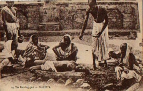 India Calcutta Burning ghat light incineration * ca.1910
