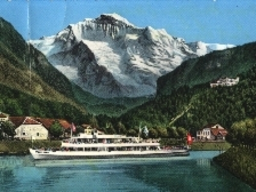 Ship entry in Interlaken with a view of Heimwehfluh o January 26, 1961