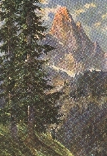 Mountain view artist card sign. * around 1900