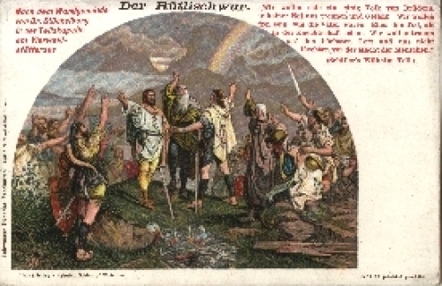 Rutli oath artist card Dr. Stuckelberg * approx. 1900