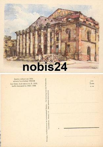 Munich Court Theater Destruction II.WK artist card 1946