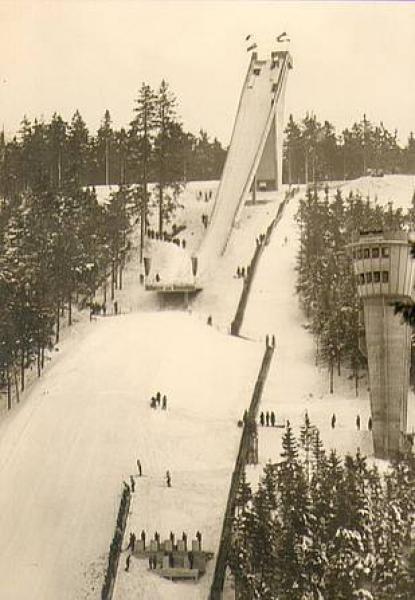 98559 Oberhof ski jump at the Rennsteig in winter *1965