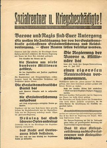 SPD election advertising for the Reichstag election November 6, 1932 List 2