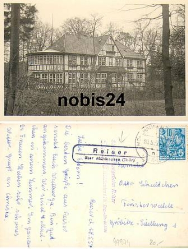99974 Reiser via Muhlhausen Country postmark on AK o May 20, 1954