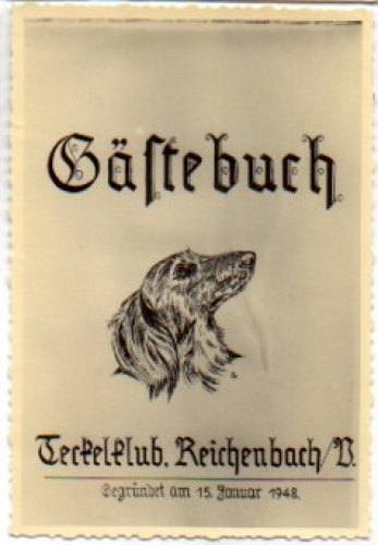 Dachshund, guest book Terkelclub, characteristics, reality photo k. AK., * Approx. 1950