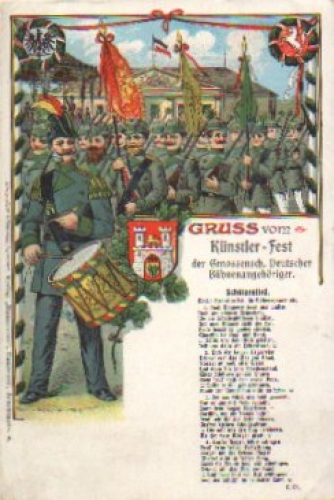 Hanover greetings from the artist festival chromolithograph event card * approx. 1900