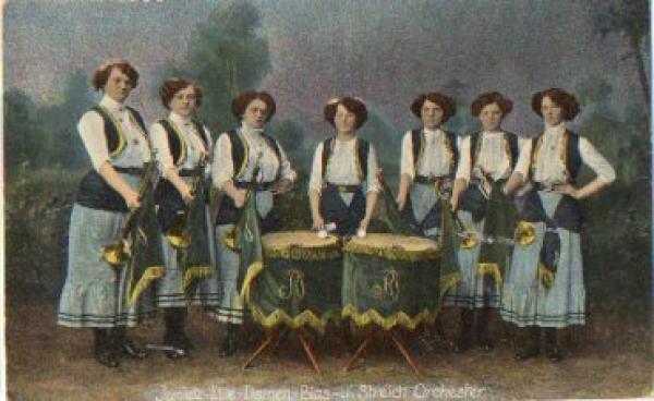 Janitz Elite Ladies Wind and String Orchestra, artist card o 8.3.1916