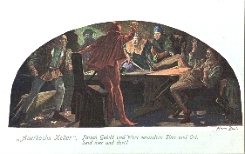 Leipzig Auerbachs Keller artist card Hans Best, postcard around 1920
