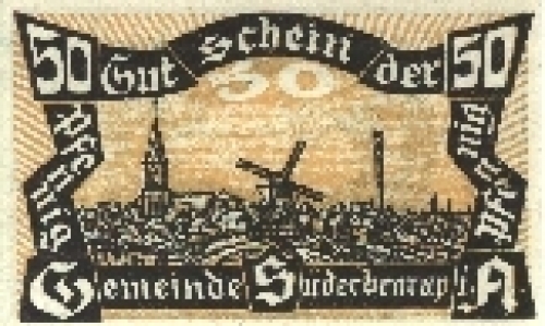 24392 Süderbrarup Schleswig Holstein Emergency money voucher for 50 Pf. No. 226821 around 1920
