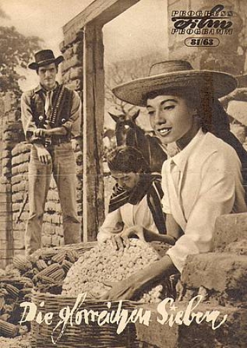 the magnificent Seven Progress program 81/63 with Yul Brvnner, Steve McQueen, Charles Bronson