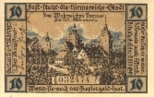 Sorau East Brandenburg  Emergency money, voucher for 10 Pf., No. 032474 (1921)