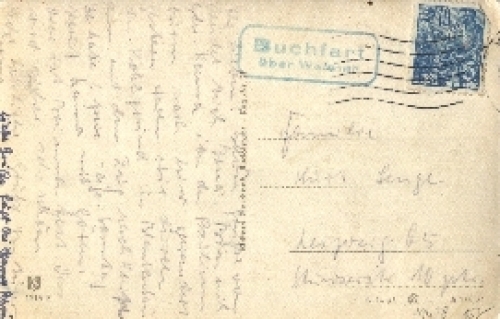 99438 Buchfart über Weimar Posthilfsstellenstempel auf AK o ca. 1960
