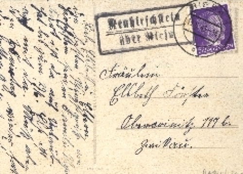 01594 Neuhirschstein Landpoststempel o 15.6.1943