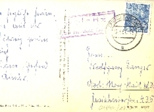 01844 Polenz via Neustadt Saxony country postmark on AK o July 15, 1957