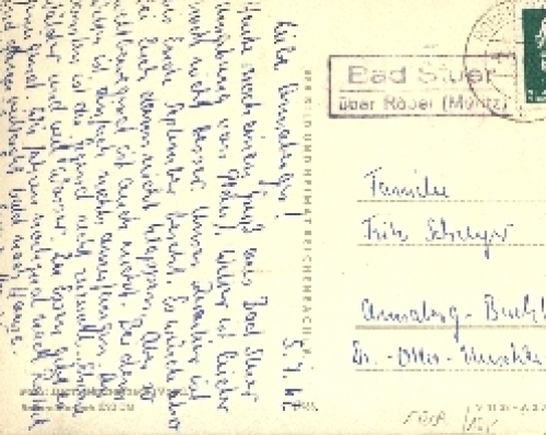 Bad Stuer Posthilfsstellenstempel auf AK o 5.7.1962