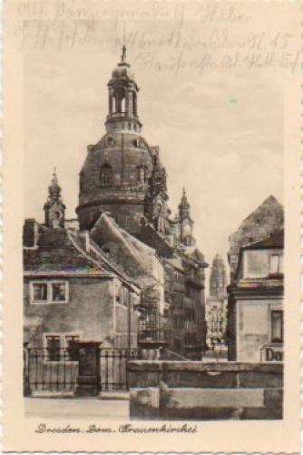 Dresden Munzgasse mit Frauenkirche gebr. ca. 1915
