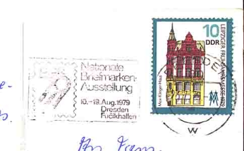 National Stamp Exhibition 1979 Dresden on postcards