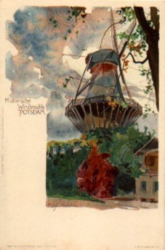 Potsdam windmill artist card Heinrich Kley *ca. 1900