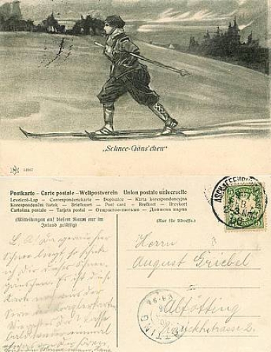 Cross-country skiing artist card o 9.2.1900