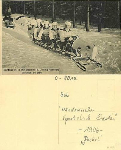 Hirschsprung bei Altenberg 5er Bob Jockel  *ca. 1906