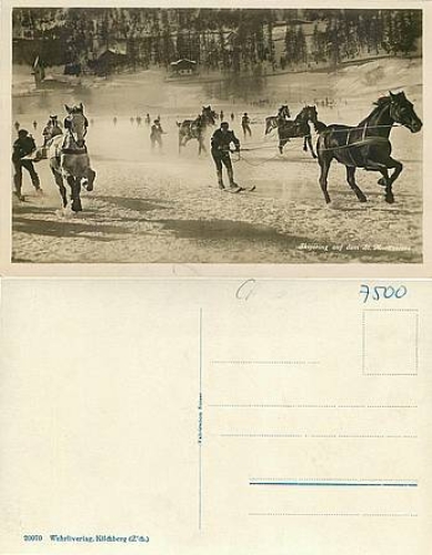 Skijörong in St. Moritz mit Pferd *ca. 1930