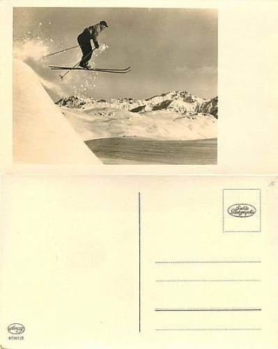 Skier real photo card *approx. 1940