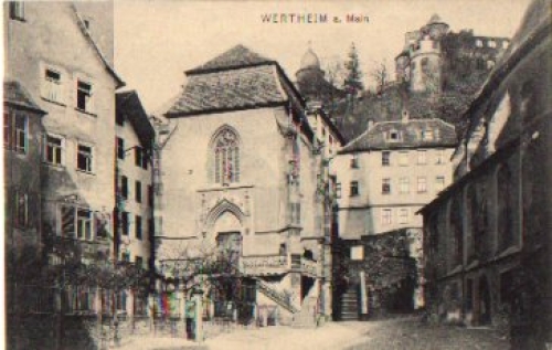 97877 Wertheim Strassenansicht mit Treppe *ca. 1910