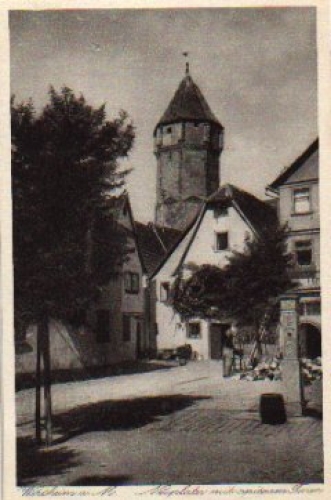 97877 Wertheim Neuplatz mit spitzen Turm *ca. 1920