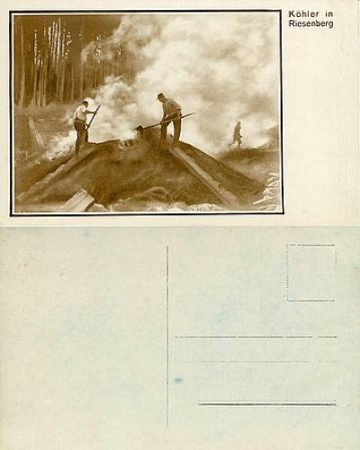 Köhler charcoal kiln in the Giant Mountains *ca. 1920