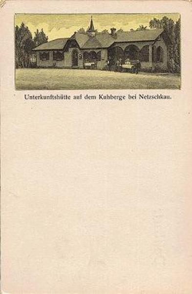 08491 Netzschkau Unterkunftshutte auf dem Kuhberg Litho * ca. 1900