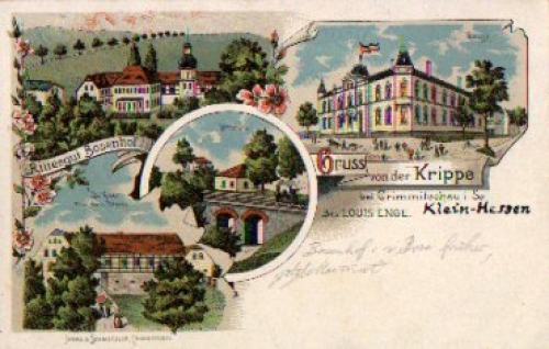 08451 Crimmitschau Krippe Litho * ca. 1900