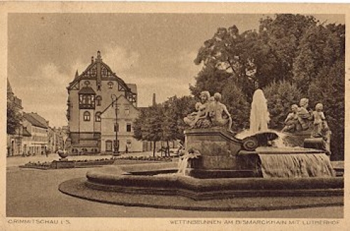 08451 Crimmitschau Wettinbrunnen am Bismarckhain Lutherhof o 20.5.1933