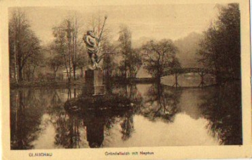 08371 Glauchau Gruendelteich mit Neptun * ca. 1940