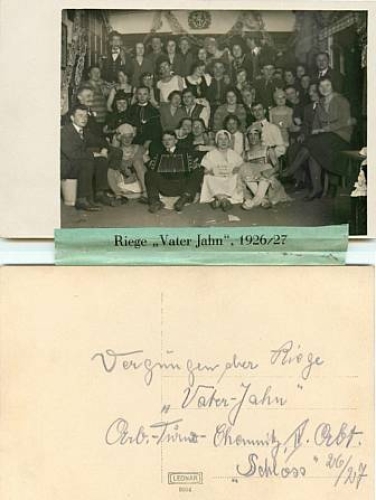 Chemnitz team "Father Jahn" real photo postcard 1926/27