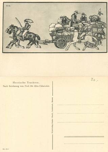 Hessische Trachten Künstlerkarte Otto Ubbelohde *ca. 1920