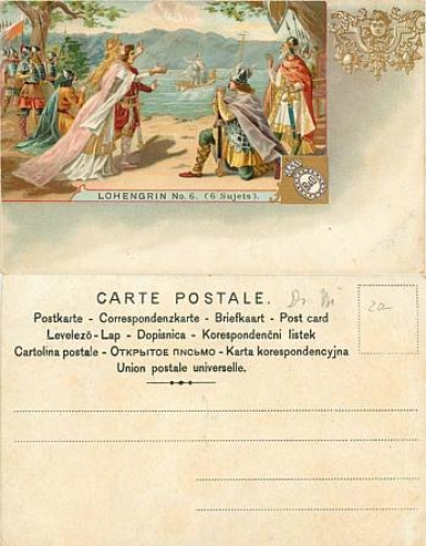Richard Wagner Lohengrin Litho *ca. 1900 ​kaufmannsbild der firma B&C als Postkarte