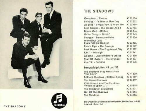 The Sadows Foto EMI Columbia DrW 3467
