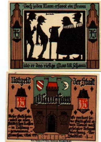 08371 Glauchau, city emergency money, worth 75 pfennigs, No. 4, 1921
