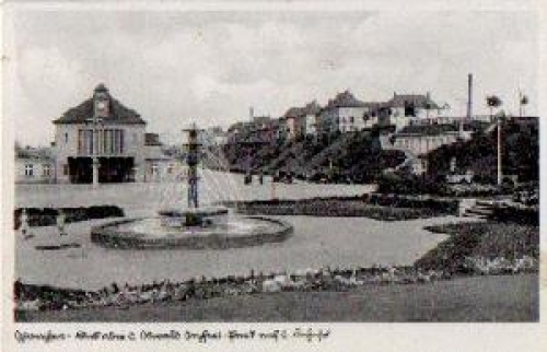 08371 Glauchau Bahnhof mit Park o 16.7.1937