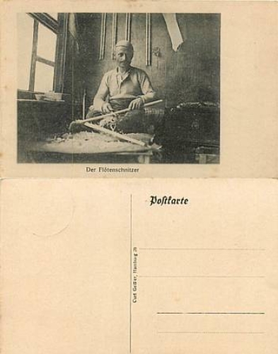 Flute carver at work * approx. 1910