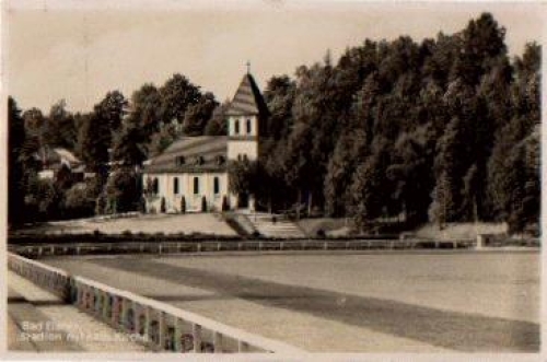 08645 Bad Elster Stadion mit kath. Kirche o 20.6.1931