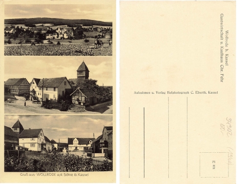 34302 Wollrode Soehre bei Kassel Gastwirtschafthaus, Kaufhaus * 1940