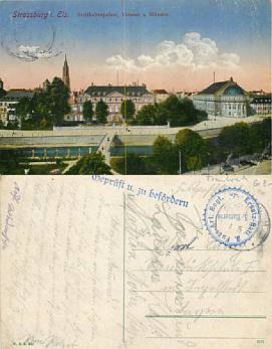 Strasbourg Alsace, governor's palace, theater, Münster, gebr. circa 1915
