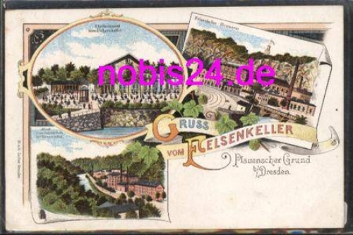 Plauenscher Grund Dresden Litho rock cellar brewery and inn o ca.1900