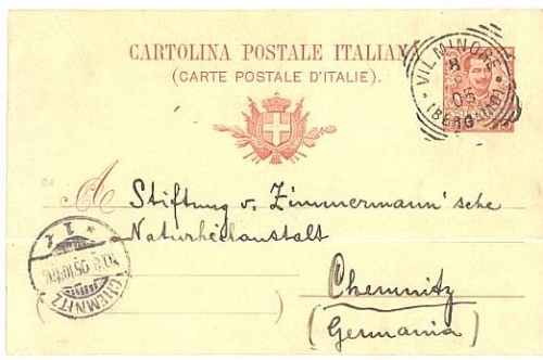 Italien Ganzsache o 8.8.1905