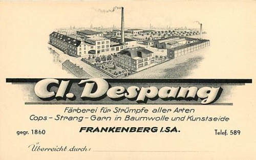 Frankenberg sa. Färberei Despang