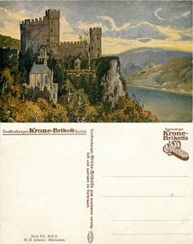 55413 Rheinstein advertising card crown briquette *approx. 1920