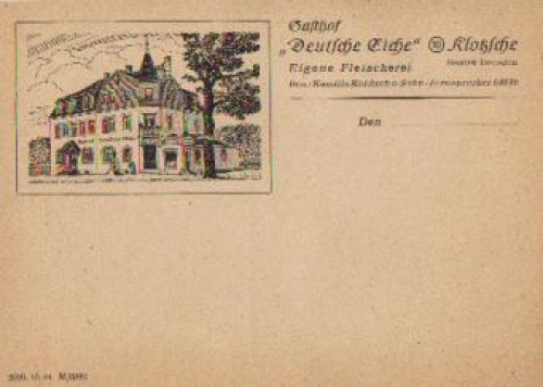 Klotzsche Dresden Inn "German Oak" Litho *approx. 1910