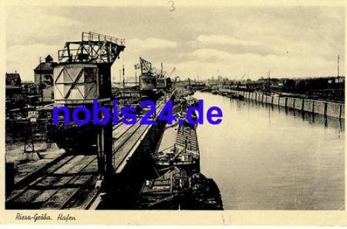 01587 Riesa Elbe harbor Zillen *ca.1940