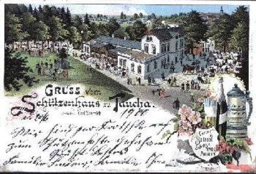 04425 Taucha Schützenhaus Farblitho o 20.6.1900